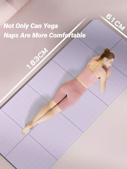 Foldable Yoga Mat Mute Eco Friendly Folding Travel Fitness Exercise Double Sided Non-Slip for Pilates & Floor Workouts Dance