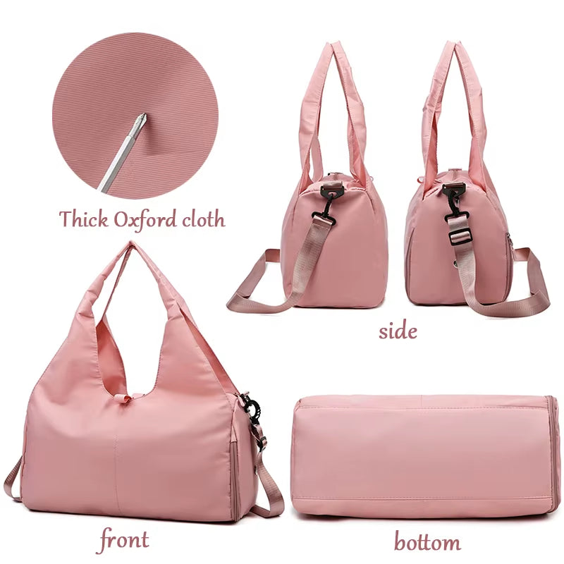 Sport Gym Bag Women Outdoor Waterproof Separate Space for Shoes Weeks Travel Duffel Bag for Swimming Leisure Travel Bag