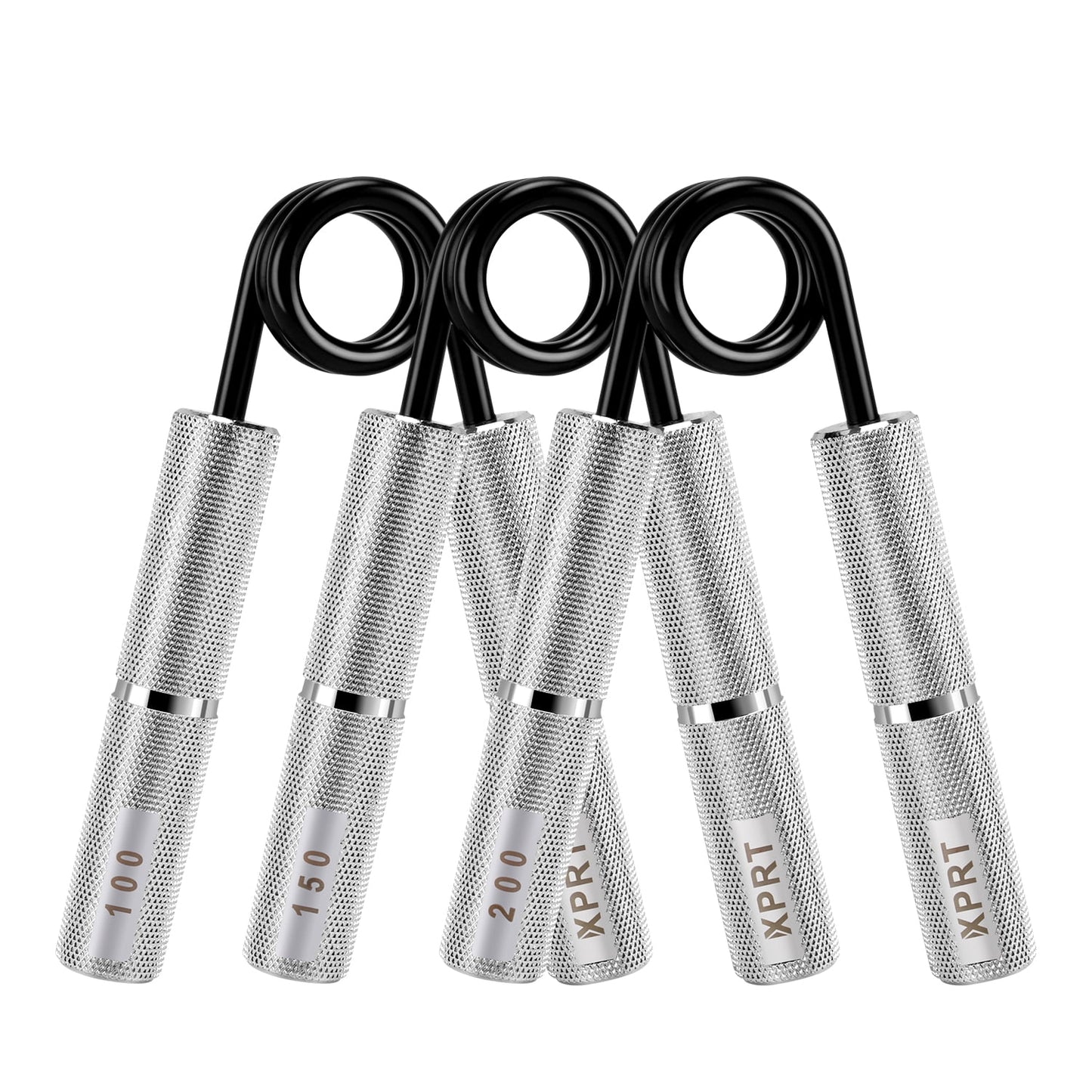 Power Gripper Set - Pro Hand Grip Strengthener Set of 3, Wrist and Forearm Exerciser, Build Crushing Grip Strength and Mobility 100/150/200 Lbs Set