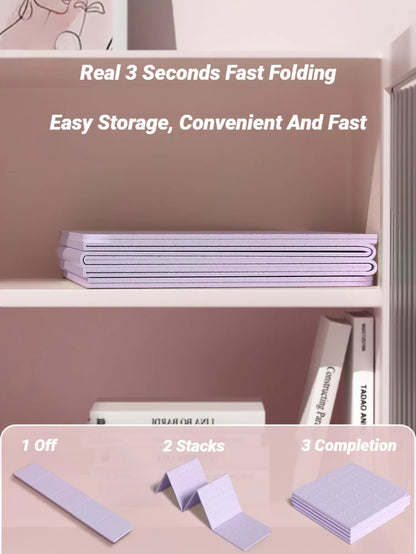 Foldable Yoga Mat Mute Eco Friendly Folding Travel Fitness Exercise Double Sided Non-Slip for Pilates & Floor Workouts Dance