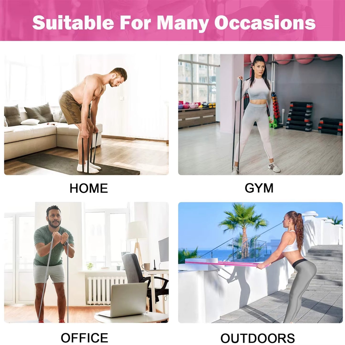 Fitness Long Resistance Bands Workout Fabric Elastic Booty Bands Set Pull up Woman Assist Leg Exercise Gym Equipment for Home