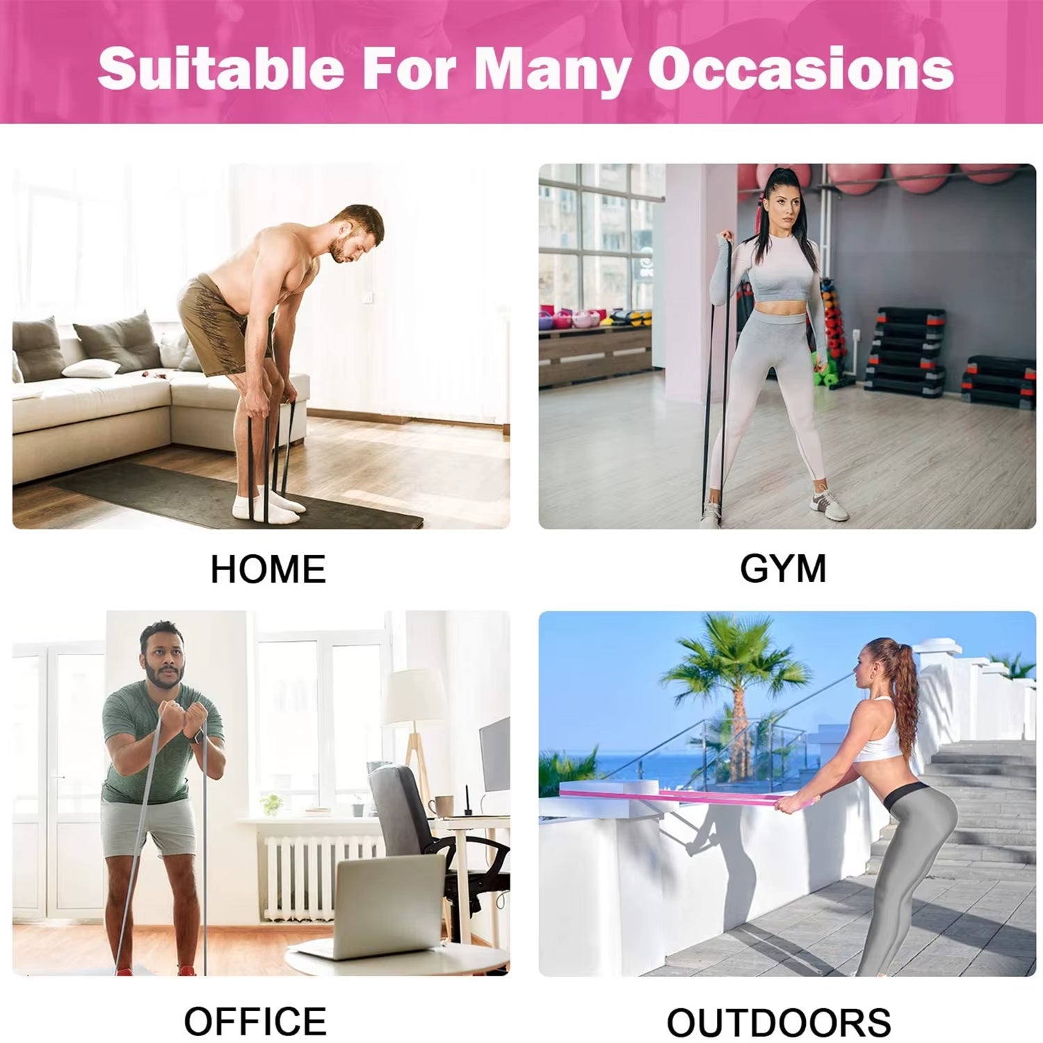 Fitness Long Resistance Bands Workout Fabric Elastic Booty Bands Set Pull up Woman Assist Leg Exercise Gym Equipment for Home