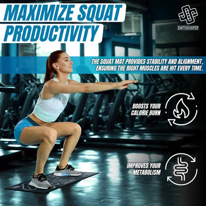 Squat Mat Exercise Kneeling Pad | 30.75-Inch Mat for Leg Muscle Targeting | Folds to 0.9-In. Thick Knee Pad - Ab Rollouts - Knee Pushups | Cushion Elbows - Planks | Black