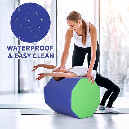 24.4" X 25.6" Gymnastics Octagon Tumbler Trainer Exercise Mat Tumbling Equipment, Blue