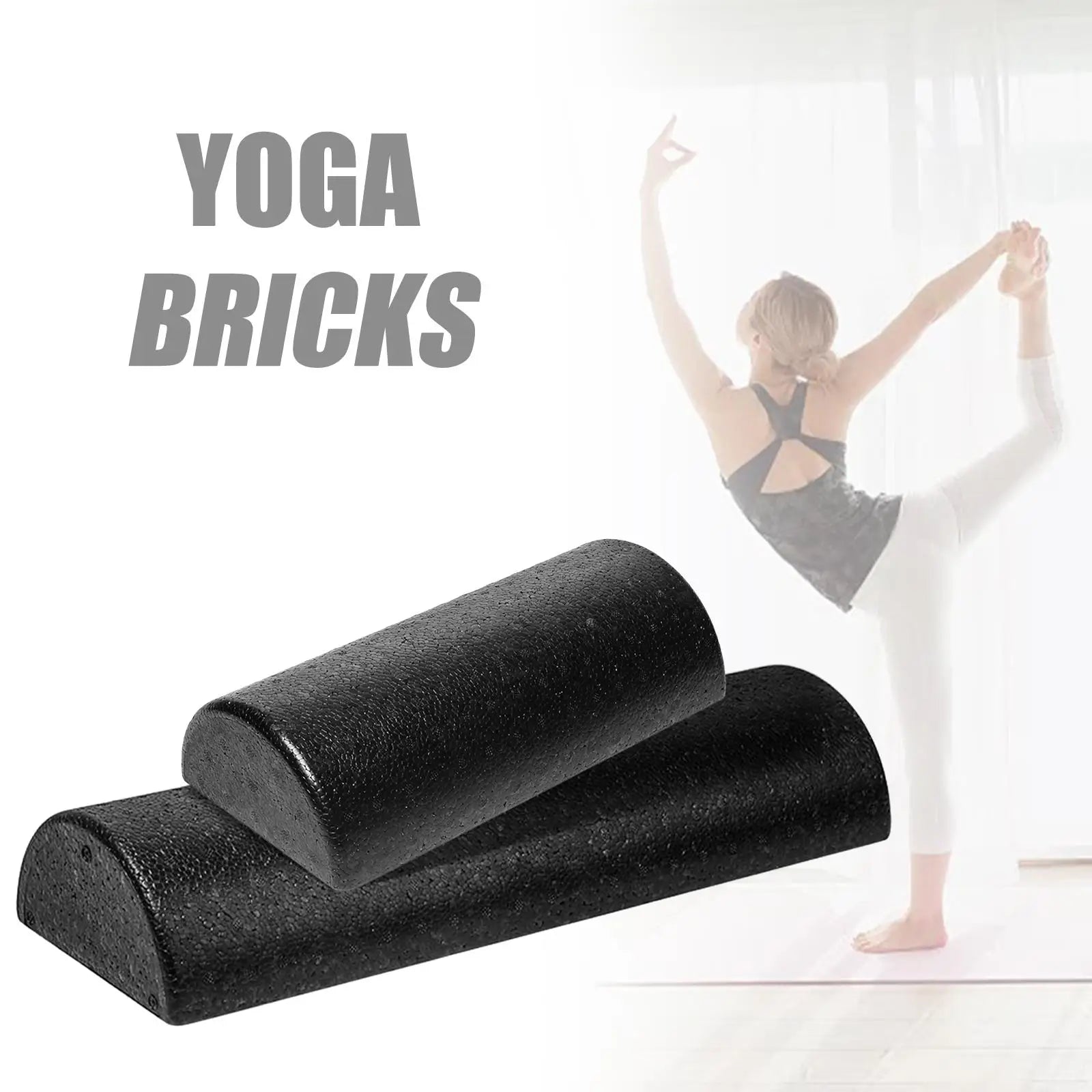 Half round Yoga Column Roller Tool Balance Training Roller Block Foam Roller Muscle Roller for Exercise Home Yoga Pilates Sport