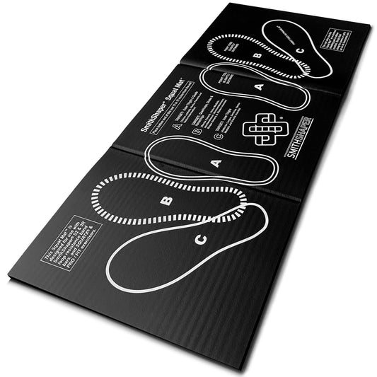 Squat Mat Exercise Kneeling Pad | 30.75-Inch Mat for Leg Muscle Targeting | Folds to 0.9-In. Thick Knee Pad - Ab Rollouts - Knee Pushups | Cushion Elbows - Planks | Black