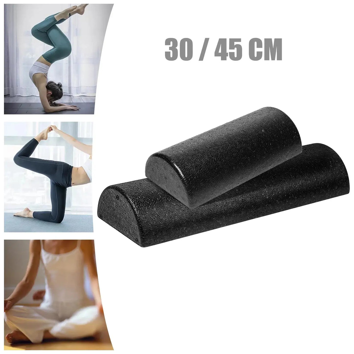 Half round Yoga Column Roller Tool Balance Training Roller Block Foam Roller Muscle Roller for Exercise Home Yoga Pilates Sport