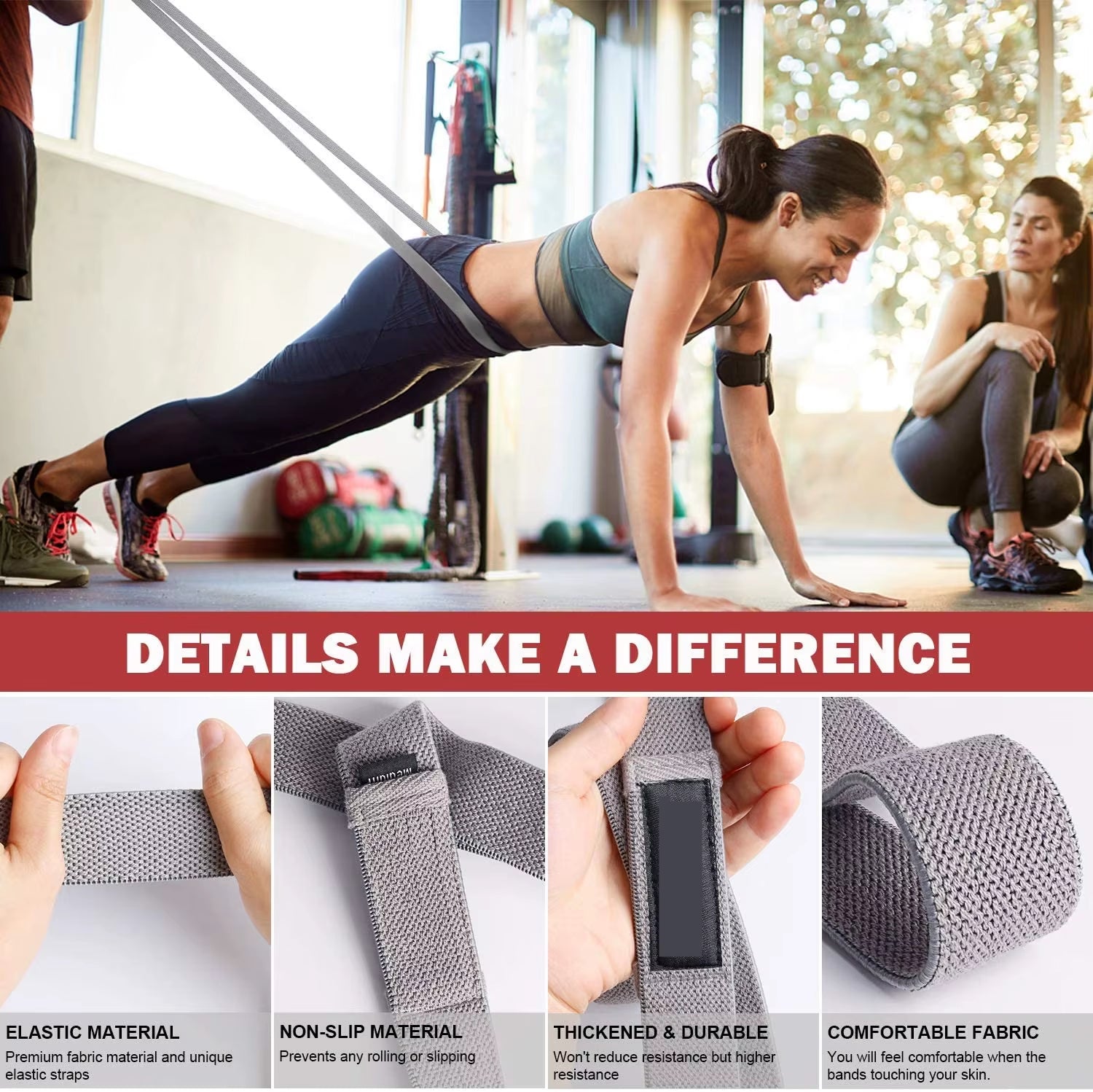 Fitness Long Resistance Bands Workout Fabric Elastic Booty Bands Set Pull up Woman Assist Leg Exercise Gym Equipment for Home