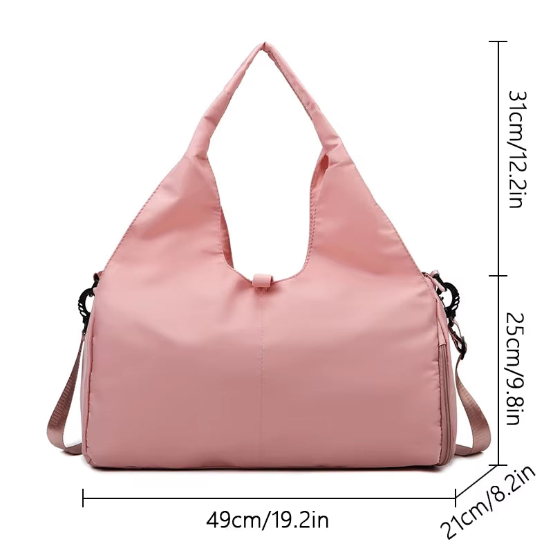 Sport Gym Bag Women Outdoor Waterproof Separate Space for Shoes Weeks Travel Duffel Bag for Swimming Leisure Travel Bag