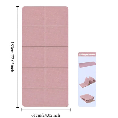 Foldable Yoga Mat Mute Eco Friendly Folding Travel Fitness Exercise Double Sided Non-Slip for Pilates & Floor Workouts Dance
